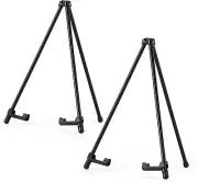 14" High Tabletop Instant Display Easel - Black Steel Small Tripod Easel Stand w