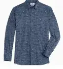 NWT Southern Tide Cliff Printed Intercoastal Sport Shirt Blue Size L