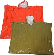 BESPORTBLE Warm 2pcs Adult Emergency Blankets Waterproof Ponchos for Camping Rain Gear Outdoor Activities Wide Coverage