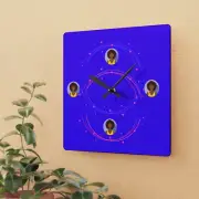 Afrocentric Woman Clock - African Woman Clock - My Reflection Purple Square W...