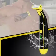Electric Razor Portable USB Rechargeable Men Shaver(Yellow Black)