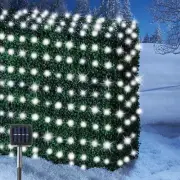 Solar Powered 105 White LED Christmas Net Lights with Steady or Flashing Modes