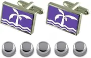 [Select Gifts] Shirt Dress Studs Macae City Rio de Janeiro State Flag Cufflinks