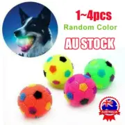 1/4x Pet Dog LED Light Up Flashing Play Rubber Training Ball Toy Chasing BounES