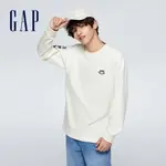 GAP 男裝 LOGO純棉印花圓領長袖T恤-米白色(885523)