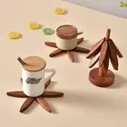 Tree-shaped Triangular Mat Set Christmas Tree Shaped Coaster Wooden Trivets