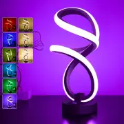 Modern Table Lamps,Dimmable Spiral Lamp RGB Touch LED Bedside Lamp for Bedroo...