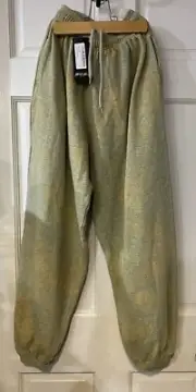 Nasty Gal Cloud Tie Dye Yellow Gray Joggers Sweatpants Lounge Pants Size XL