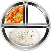 300g Stainless Steel Baby Plates - Non-Stick Food Divider Plate with Rounded Edges and Polished Finish | Reusable Mealtime Solution for Little, Daily Use, Healthy Portions, and Family Kitchens