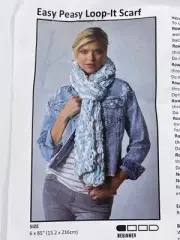 Coats & Clark Crochet Knitting Kit Blue Easy Peasy Loop-It Scarf New