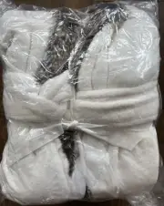 New Pottery Barn Faux Fur Ombre Bath Robe Medium ~Gray~