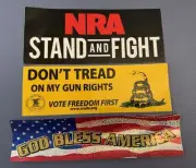 Lot 3 BIG Don’t Tread On Me TACTICAL FIREARM Glossy Sticker NRA Glitter Flag