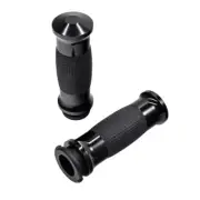 AVON Air Gel Anodized Black Billet Grips w/ Rubber Inserts for Harley w/ TBW