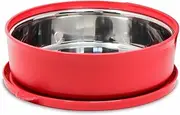 Signoraware Monarch Stainless Steel Big Storage Container | Airtight & Leakproof | Microwave Safe | Preserves Freshness & Aroma | Best for School, Office, Picnics & Outdoor Activities (800ml | Red)