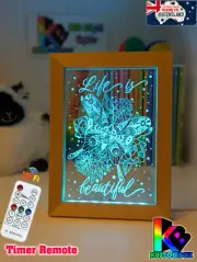 LIFE IS BEAUTIFUL PERSONALISED USB 3D LED Night Light 7 Colour Change Room Lamp
