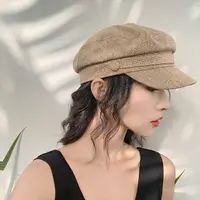 在飛比找樂天市場購物網優惠-日本英倫復古亞麻八角帽女夏季薄款2022年新款百搭休閑海軍畫