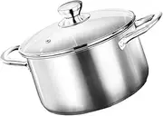 MUCKLILY Stainless Steel Soup Pot Large Stock Pot with Lid Induction Cooktops Multi-layer Bottom Easy to Clean