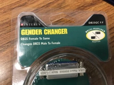 DB25 Female to DB25 Female 25-pin Slim-Profile Gender Changer Interex DB25GC