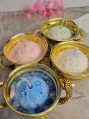 Full Moon Small Brass Antique Design Cauldron Soy Candle
