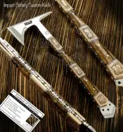 IMPACT CUTLERY RARE CUSTOM D2 FULL TANG ART TOMAHAWK AXE HATCHET KNIFE