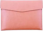 IsMwav PU Leather A4 File Folder Waterproof Portfolio Envelope Folder Case with Snap Closure Pink