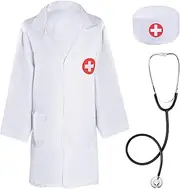 Doctor Costume for Kids Doctor Coat Boy and Girl Doctor Suit for Career Day Halloween Cosplay Halloween Dress Up