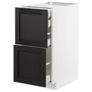 METOD base cb 2 frnts/2 low/1 md/1 hi drw, white Maximera/Lerhyttan black stained, 40x60x80 cm