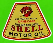 SHELL "MOTOR OILS" Sticker / Decal RETRO 50's 60's PETROL SERVICE STATION