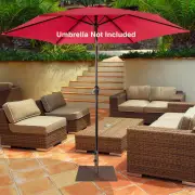 CostwayOutdoor Umbrella Stand with Rolling Wheels and Handle