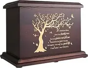 Cremation Memorial Urn for Human Ashes - Wooden Box and Casket for Adult Male, Female, Men, Women, Child - Large Burial Funeral Urn Holds Up to 270 LBS