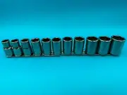 NEW Snap-On Metric Shallow Socket Set 12-24mm - 1/2" Drive - 11 piece - 6-Point