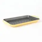 HAWOK Enameled Cast Iron Rectangular Grill Pan with Double Loop Handles Rectangu