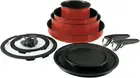 T-fal Ingenio Expertise Non Stick Cookware Set 10 Piece, 10-piece, Cherry Red