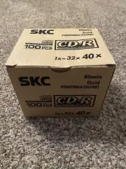 Skc cd-r consumer audio 80 minute blank music cd - Gold Printable (silver) 100x