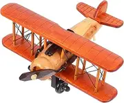 Antique Plane Decor Retro Aircraft Ornament Vintage Airplane Collectible Wood Airplane Ornament Vintage Toy Charm