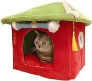 Foldable Dog House Kennel Bed Mat for Indoor Pets, Winter Warm Pet Cave, Covered Hideaway, Small Small Pet Indoor Condos