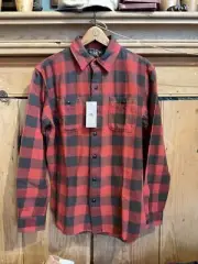 RRL Flannel Button Down Shirt Buffalo Check Red/Black Size Small