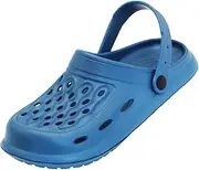[GLMDKAI] Non-Slip Garden Clogs for Women and Men, Slip On Shower Shoes Heel Strap Mules Sandals Lightweight Slippers Beach Home Casual Wear Soft Air Cushion Sole Slides, Navy Blue, 10 Narrow Women/8 Narrow Men