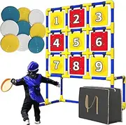 Throw Target Game Set, Backyard Throwing Game Set for Indoors and Outdoors with 9 for Campings Beach Lawn Easy to Set Up w/Compact Carry