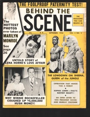 MAG: Behind The Scene 9/1956-Irish Mc Calla-Marilyn Monroe photo cover & feat...
