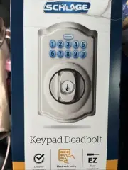 2 Schlage Keypad Deadbolt | BE365 V CAM 619 | Camelot Trim | Satin Nickel