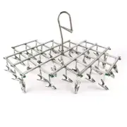 35 Pegs Stainless Steel Coat Hanger Rack Clips Airer Dryer Socks Underwear Home