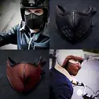 PU Leather Mask Riding Motorcycle Biker Half Face Mask Windproof Sports Mask