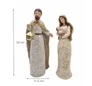 bulk 4 Xmas White Nativity Deco 2 Assort Decoration 11x30cm