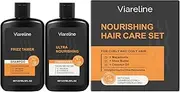 Shampoo and Conditioner Nourishing Hair Care Set for Men with Frizz Tamer Shampoo and Ultra Nourishing Conditioner with Shea Butter Macadamia Oil Coconut Oil and Orange Peel Extract 237ml x 2