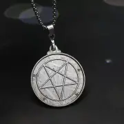 Natural Muonionalusta meteorite carved five-pointed star pendant necklace
