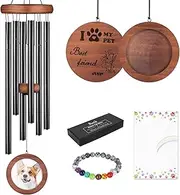 SlowTon Pet Memorial Gifts, 30" Pet Memorial Wind Chimes with DIY Chime, Dog Memorial Gifts with Energy Bracelets Greeting Card and Box, Pet Loss Pet Remembrance Gifts in Memory of Dog Cat