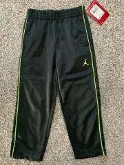 JORDAN toddler boys Jumpman Fleece Pants Black / Volt 751103 size 2T 3T