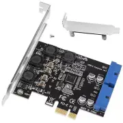 PCIE to Internal 2 Port 19Pin Header 4 Port USB 3.0 Expansion Card 8cm Low
