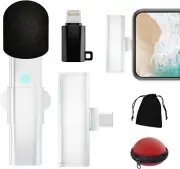 White Wireless Microphone System for iPhone & Smartphones w USB